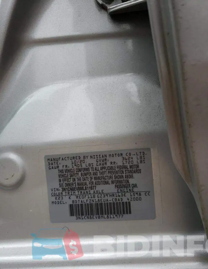 3N1CN8EV8ML811977 Photo# 13