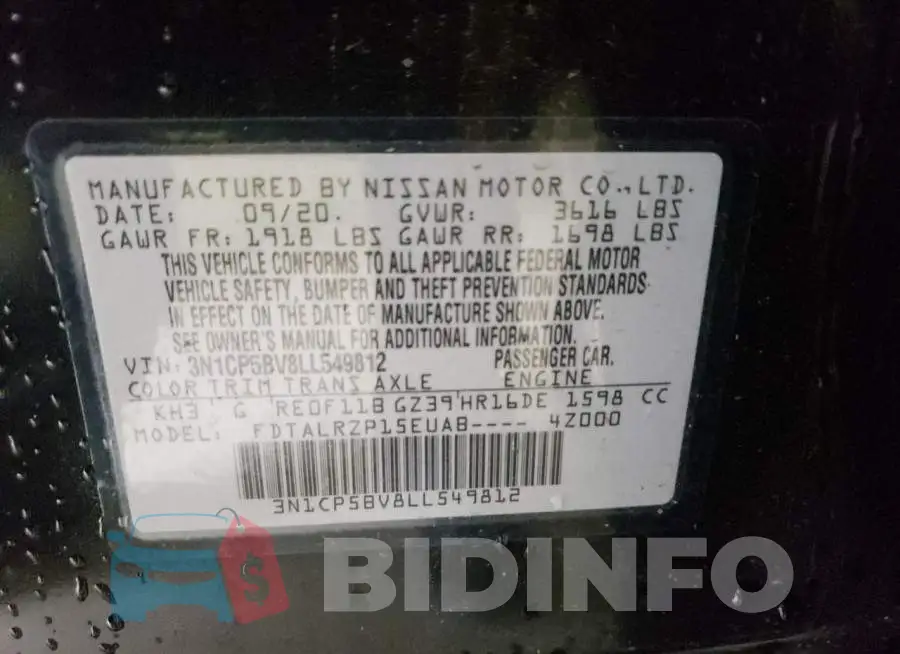3N1CP5BV8LL549812 Photo# 10