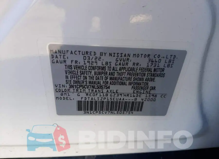 3N1CP5CV7NL505754 Photo# 14