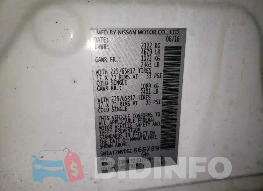 5N1AT2MV0GC868789 Photo# 13