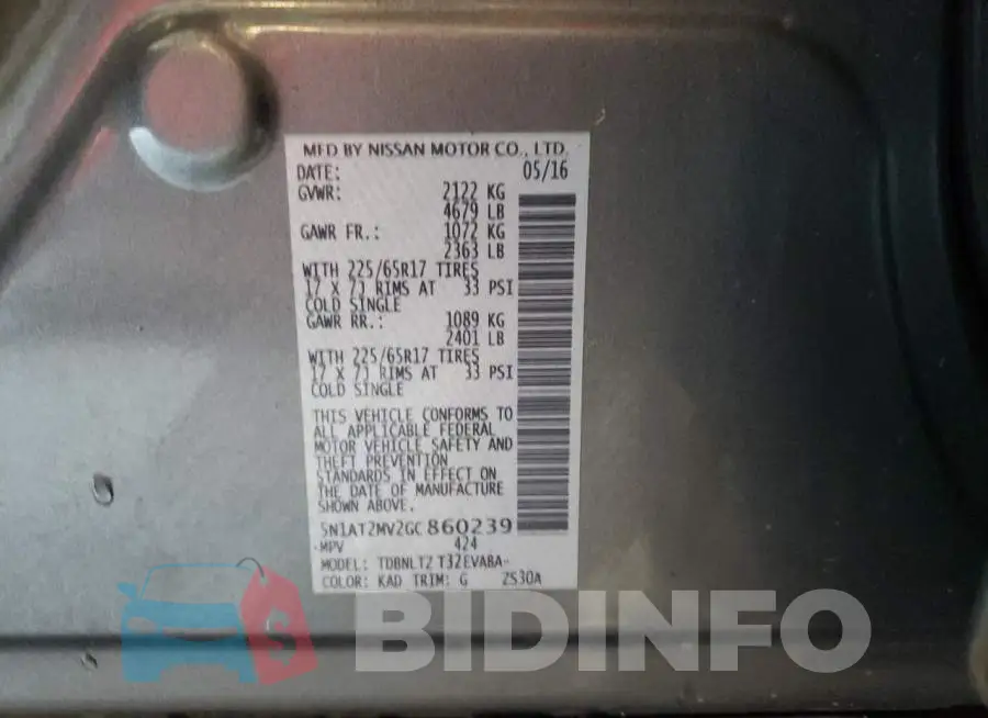 5N1AT2MV2GC860239 Photo# 12