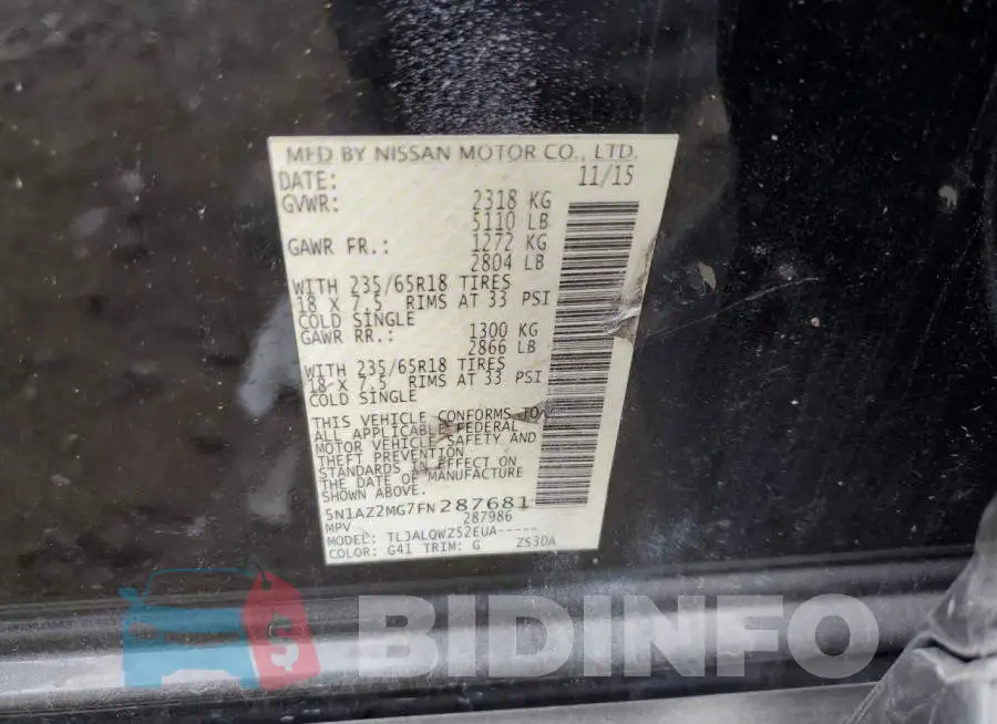 5N1AZ2MG7FN287681 Photo# 12