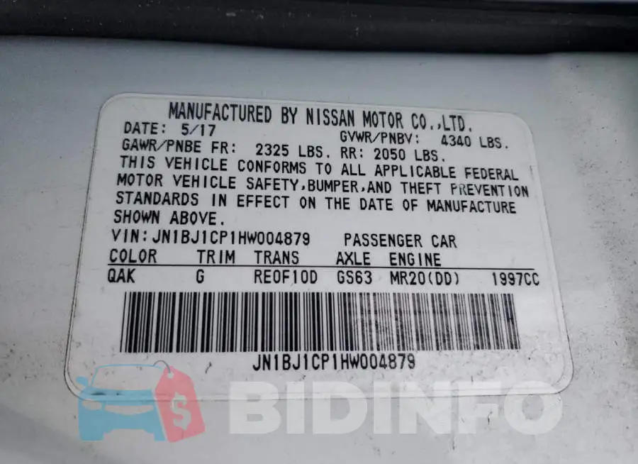JN1BJ1CP1HW004879 Photo# 14