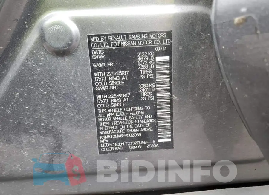 KNMAT2MV6FP502069 Photo# 12