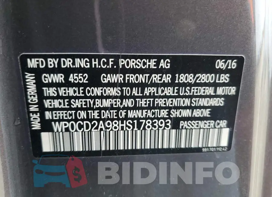 WP0CD2A98HS178393 Photo# 12