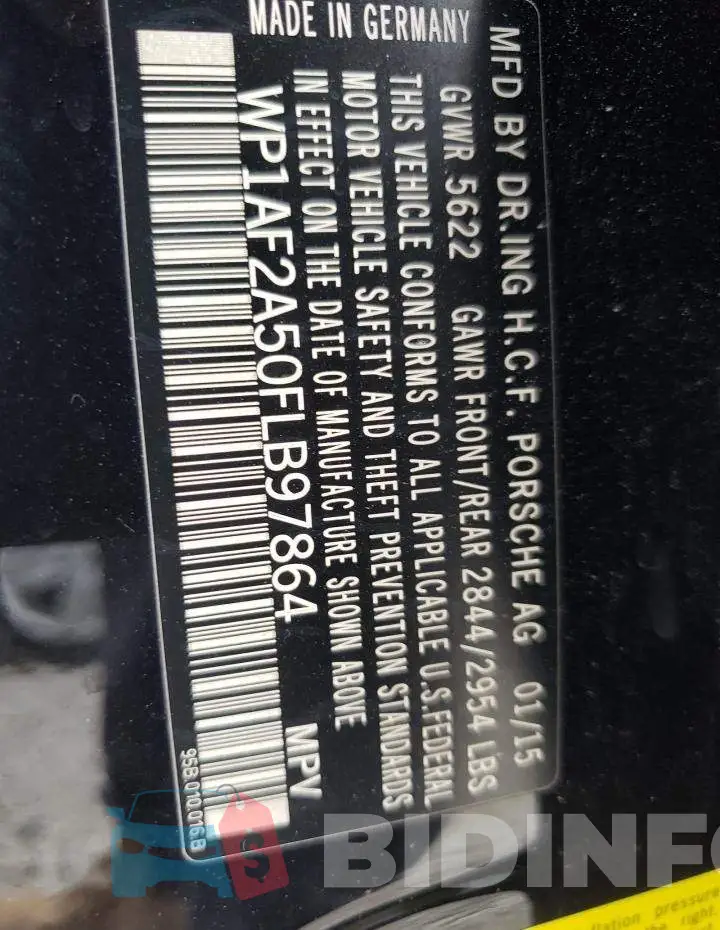 WP1AF2A50FLB97864 Photo# 13