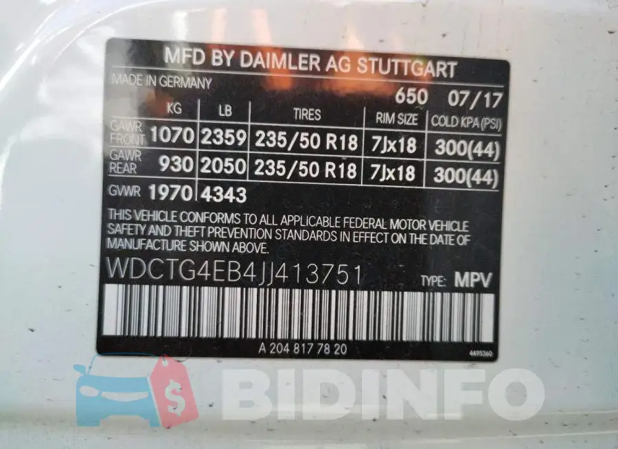 WDCTG4EB4JJ413751 Photo# 13