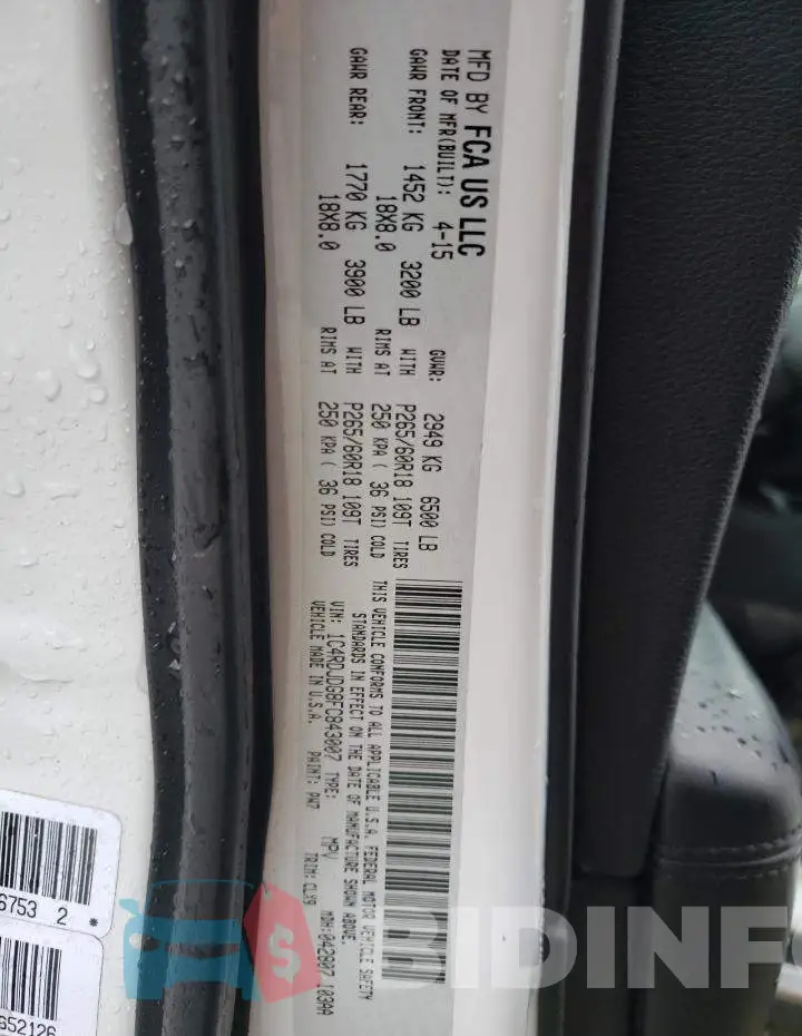 1C4RDJDG8FC843007 Photo# 13