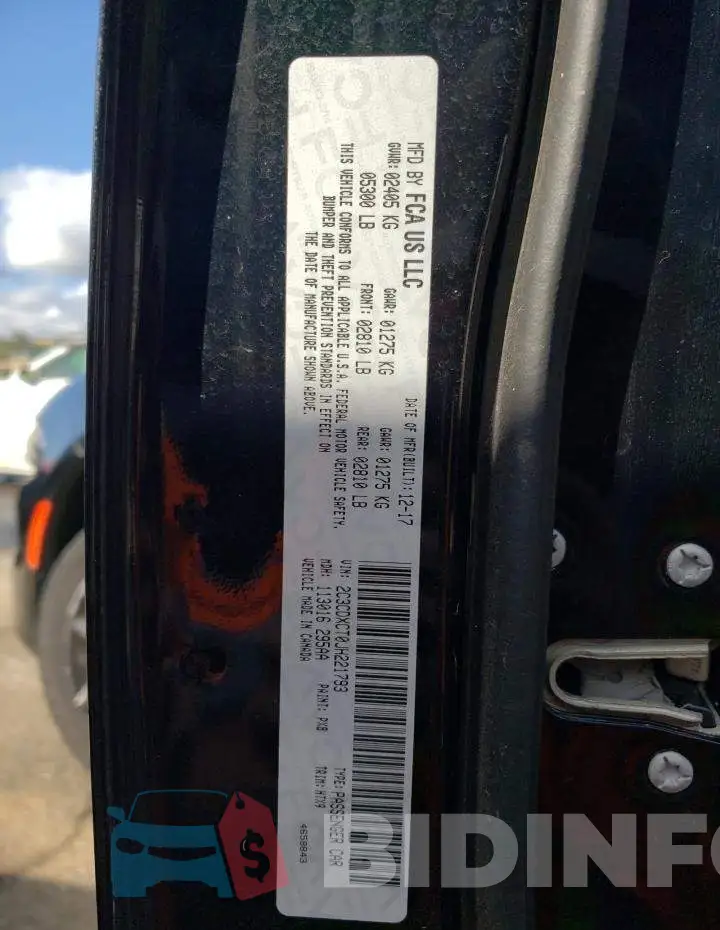 2C3CDXCT0JH221793 Photo# 12