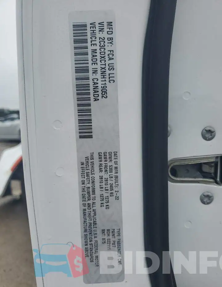 2C3CDXCTXNH119052 Photo# 12