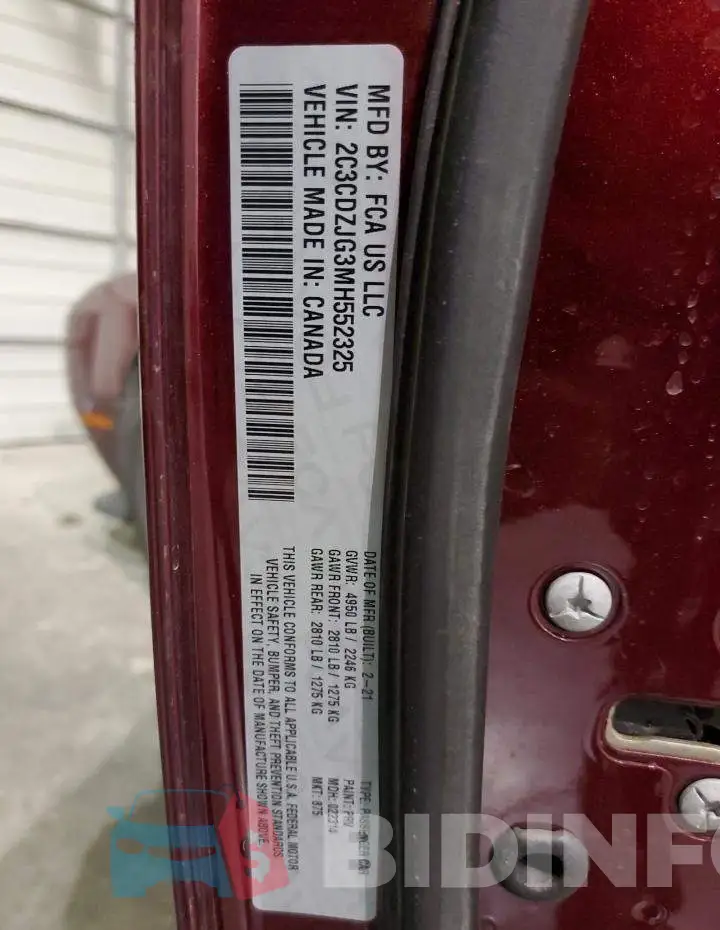 2C3CDZJG3MH552325 Photo# 12
