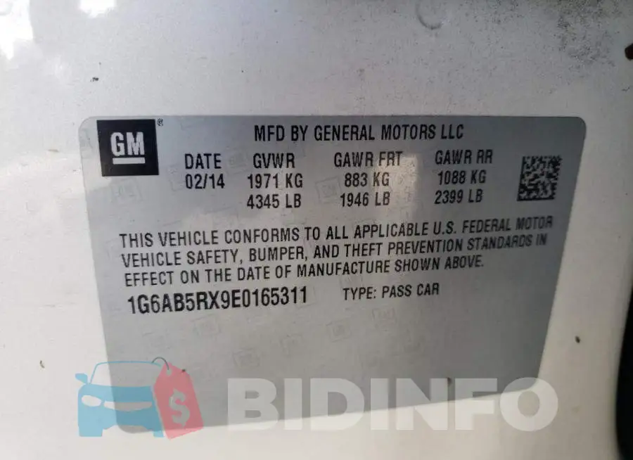1G6AB5RX9E0165311 Photo# 12