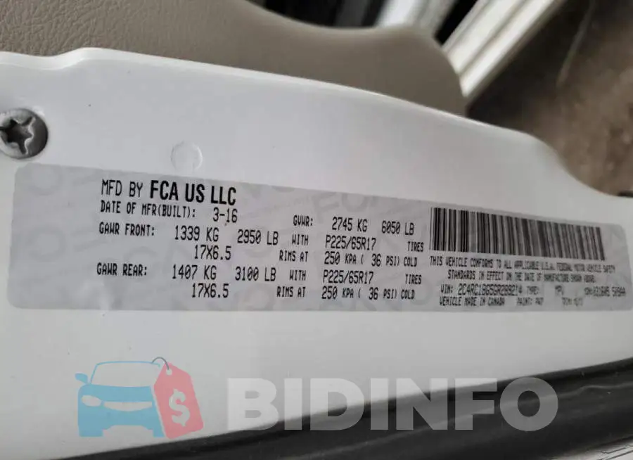 2C4RC1BG5GR289214 Photo# 13