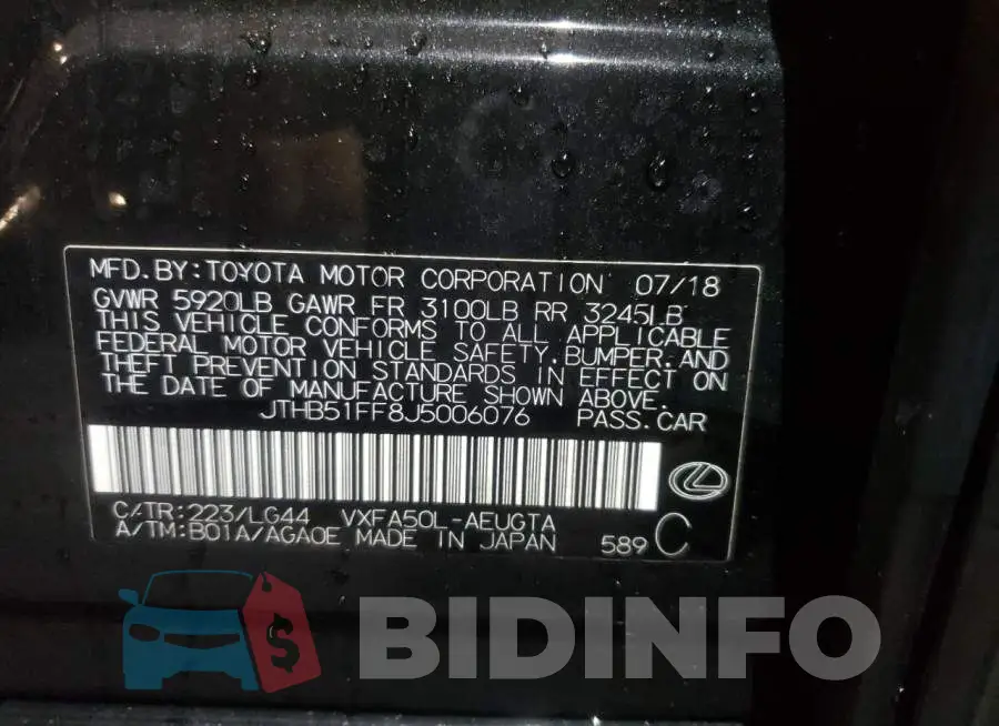 JTHB51FF8J5006076 Photo# 10