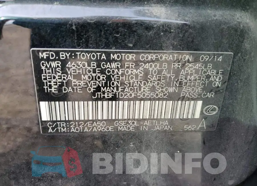 JTHBF1D20F5055082 Photo# 10