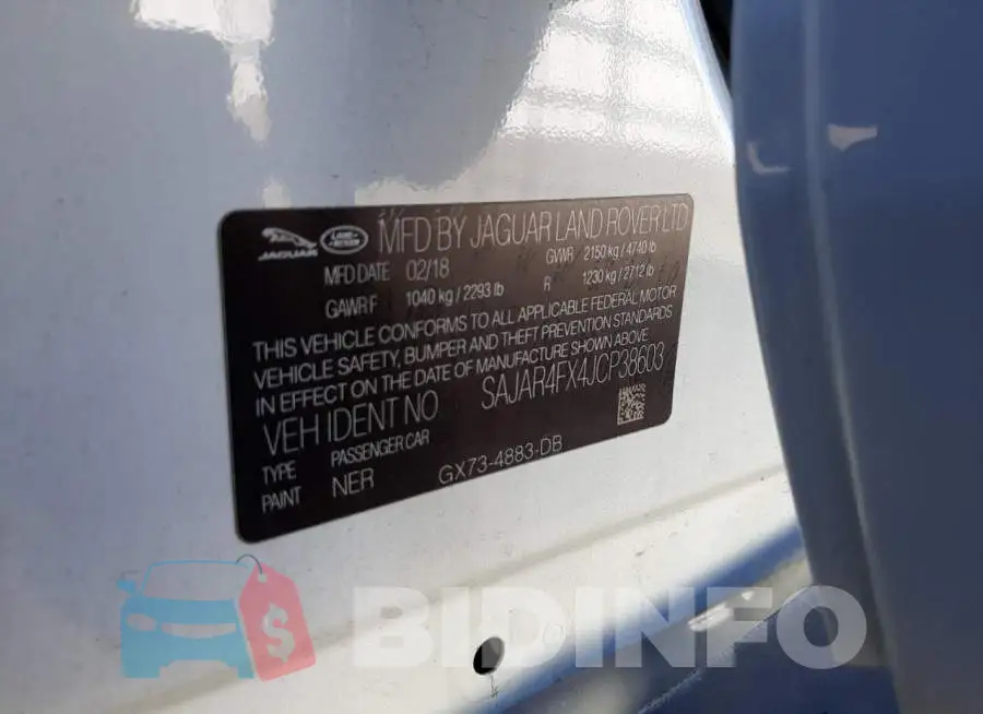 SAJAR4FX4JCP38603 Photo# 12