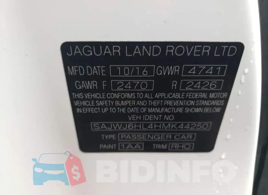 SAJWJ6HL4HMK44250 Photo# 10