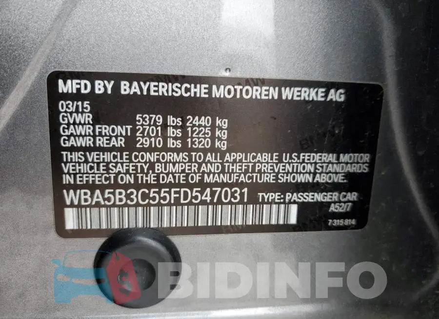 WBA5B3C55FD547031 Photo# 13