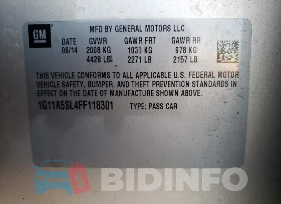 1G11A5SL4FF118301 Photo# 12