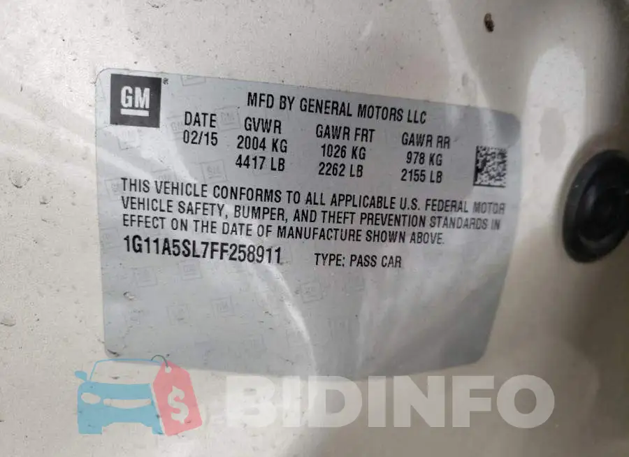 1G11A5SL7FF258911 Photo# 13