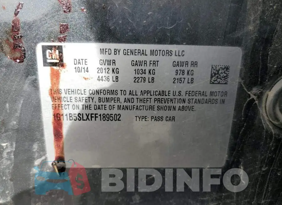 1G11B5SLXFF189502 Photo# 12