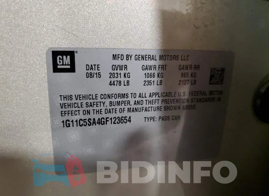 1G11C5SA4GF123654 Photo# 12