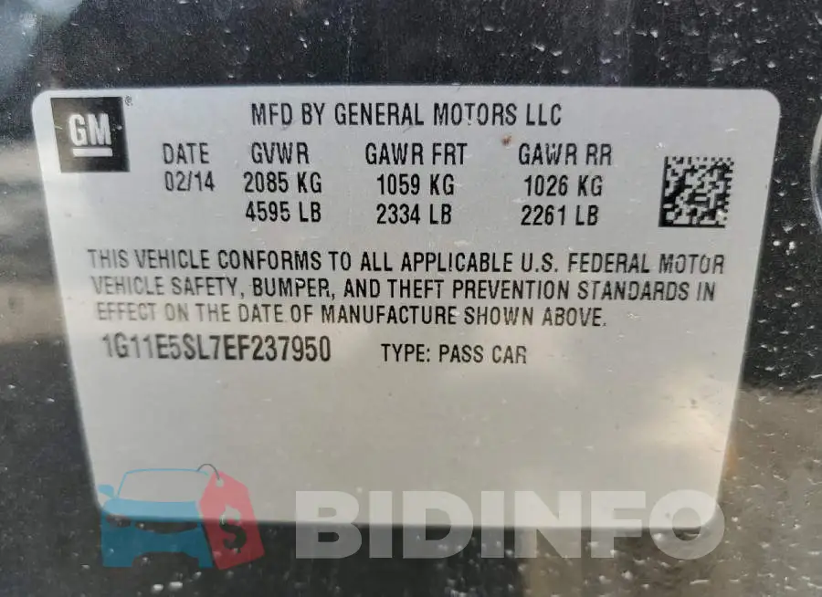 1G11E5SL7EF237950 Photo# 12