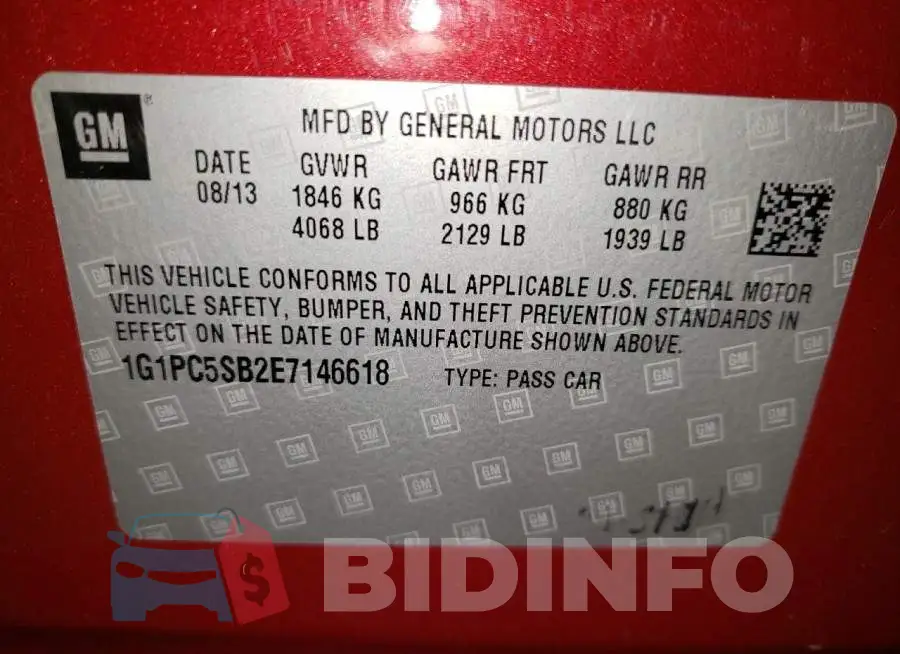 1G1PC5SB2E7146618 Photo# 13