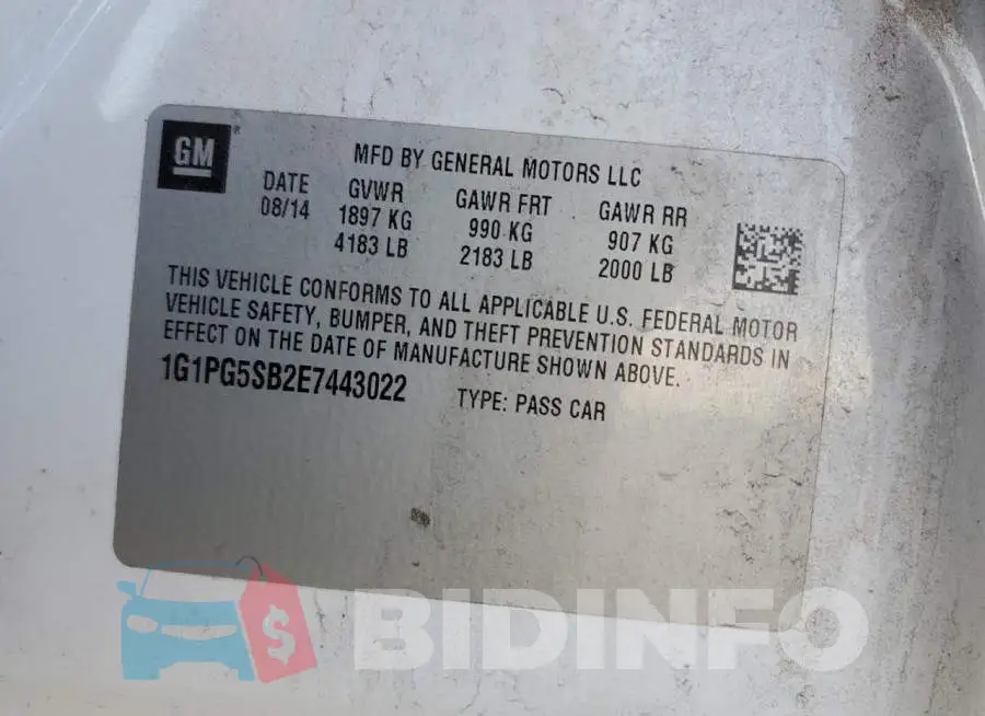 1G1PG5SB2E7443022 Photo# 12