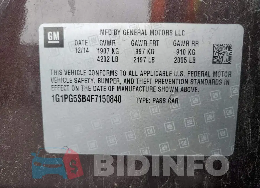1G1PG5SB4F7150840 Photo# 13