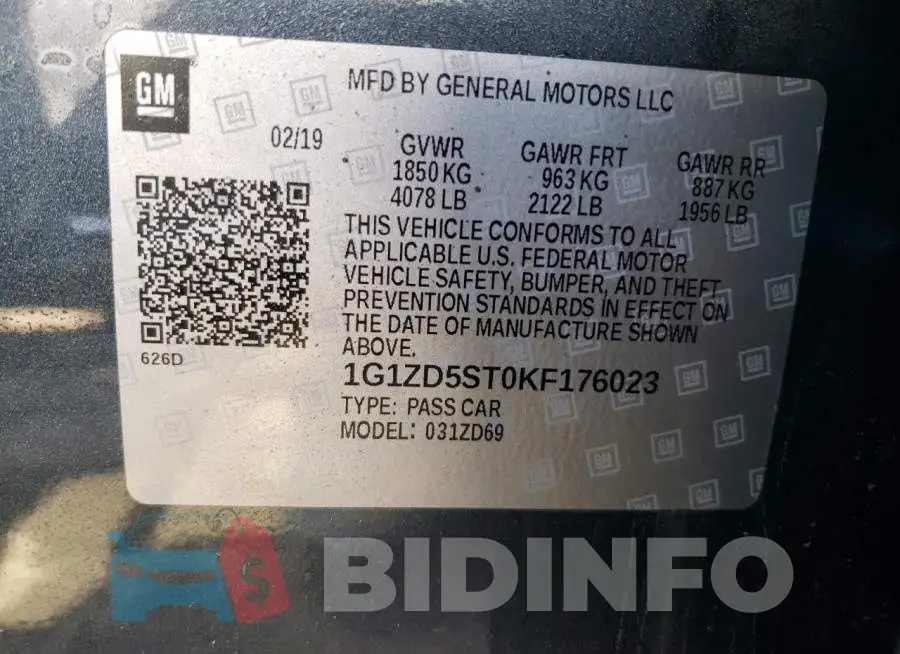 1G1ZD5ST0KF176023 Photo# 12