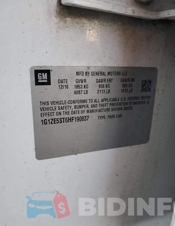 1G1ZE5ST6HF190837 Photo# 13