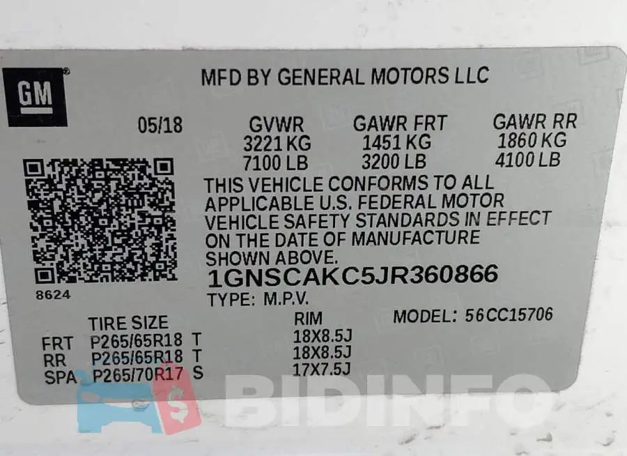 1GNSCAKC5JR360866 Photo# 10
