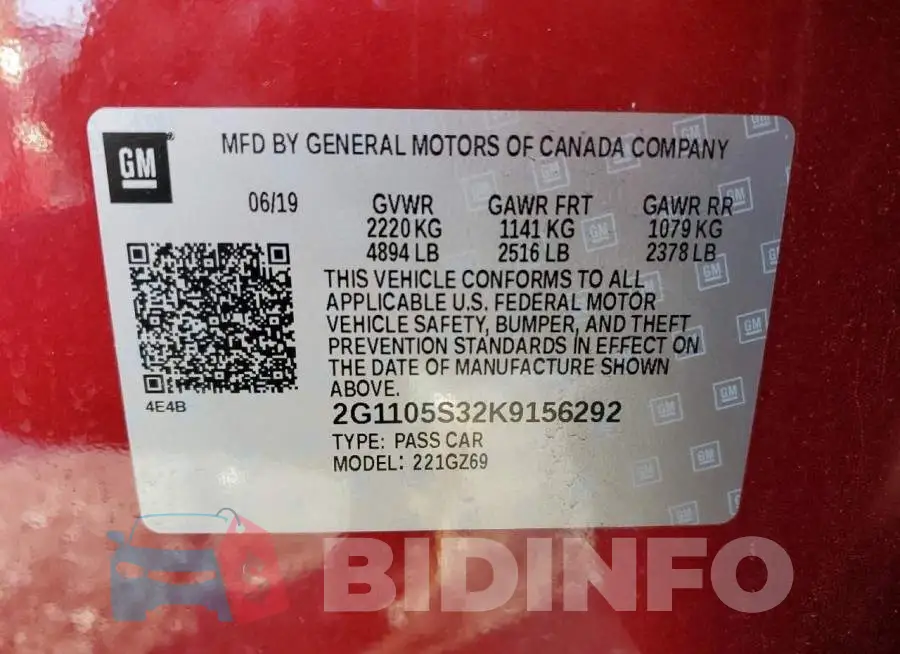 2G1105S32K9156292 Photo# 12