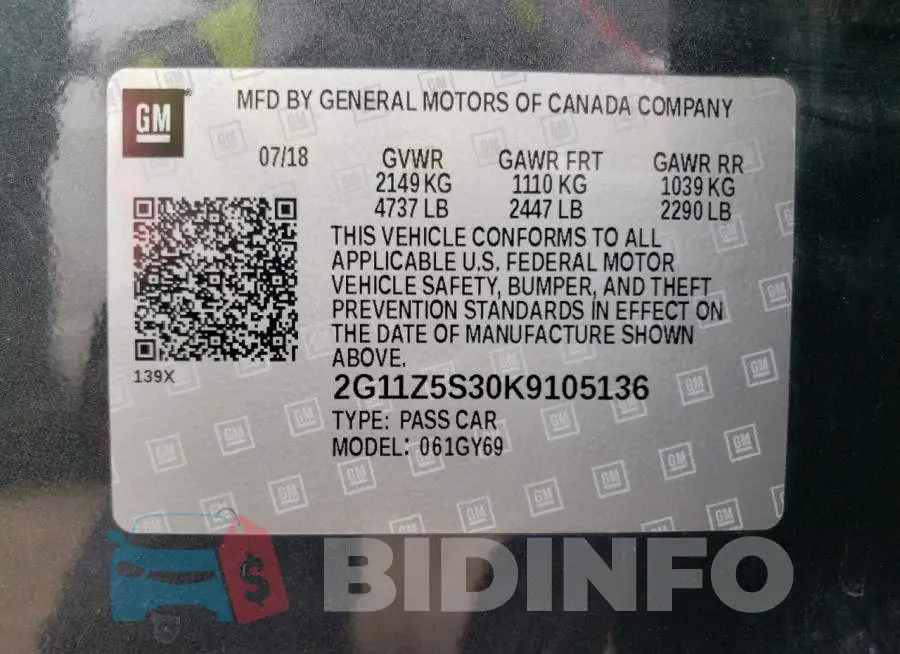 2G11Z5S30K9105136 Photo# 10