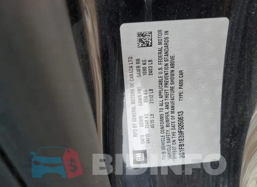2G1FB1E39F9260613 Photo# 12