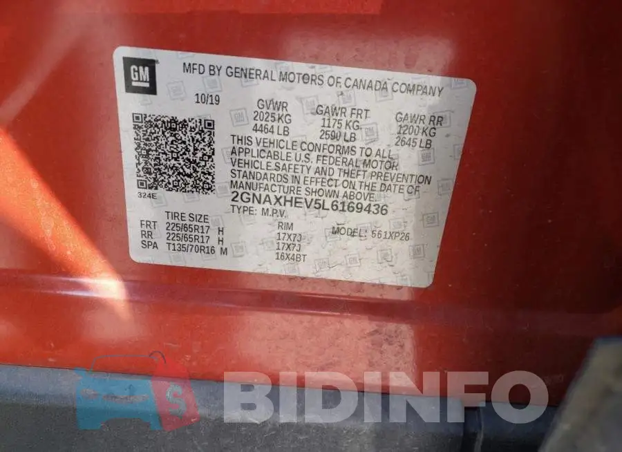 2GNAXHEV5L6169436 Photo# 10