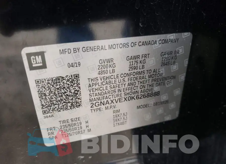 2GNAXVEX0K6268888 Photo# 10