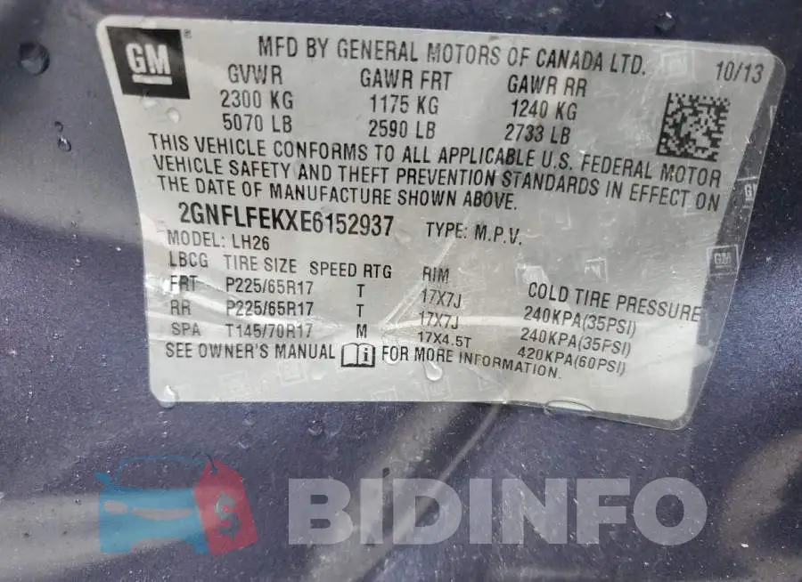 2GNFLFEKXE6152937 Photo# 12