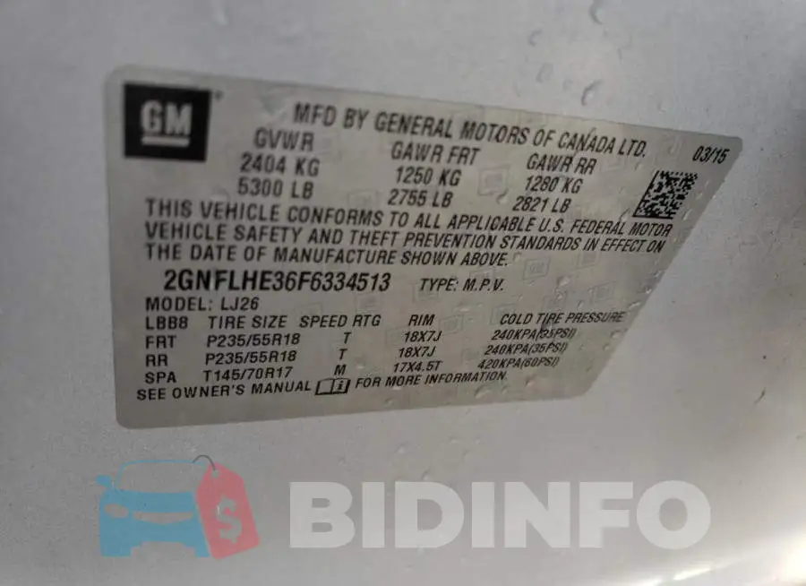 2GNFLHE36F6334513 Photo# 13