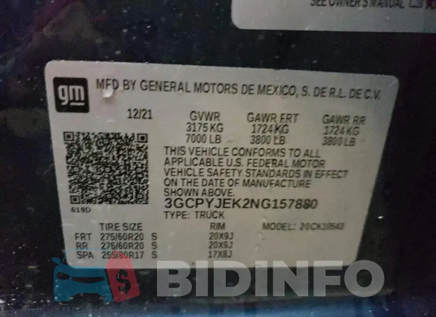 3GCPYJEK2NG157880 Photo# 12