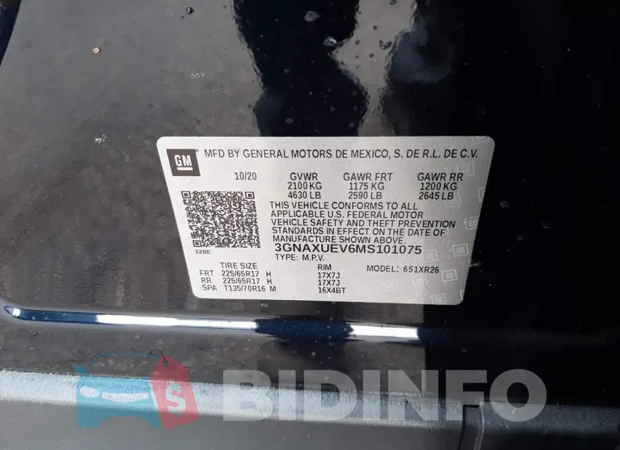 3GNAXUEV6MS101075 Photo# 12
