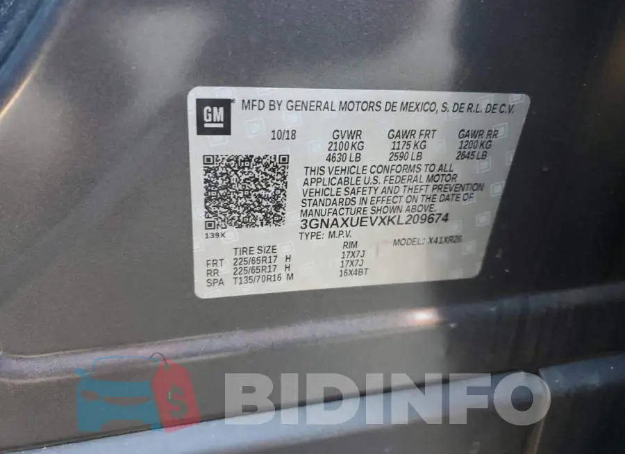 3GNAXUEVXKL209674 Photo# 10