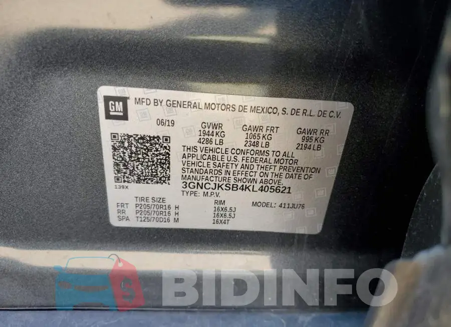 3GNCJKSB4KL405621 Photo# 10