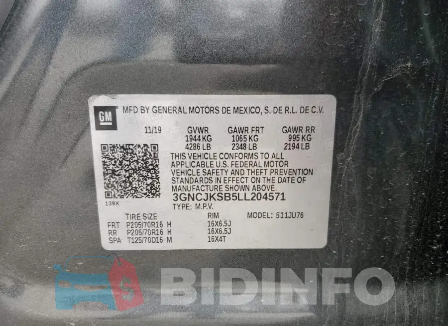 3GNCJKSB5LL204571 Photo# 10