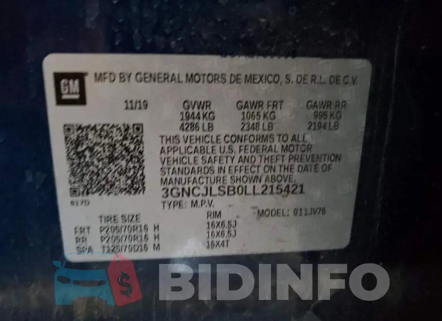 3GNCJLSB0LL215421 Photo# 13