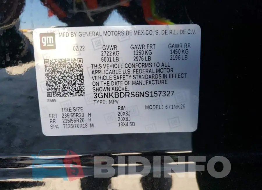 3GNKBDRS6NS157327 Photo# 13
