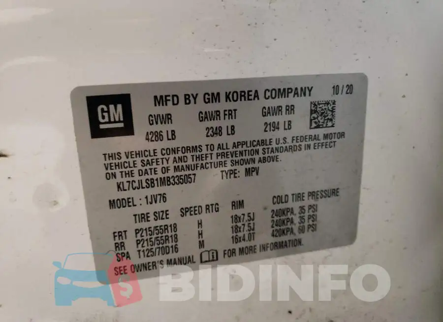 KL7CJLSB1MB335057 Photo# 13