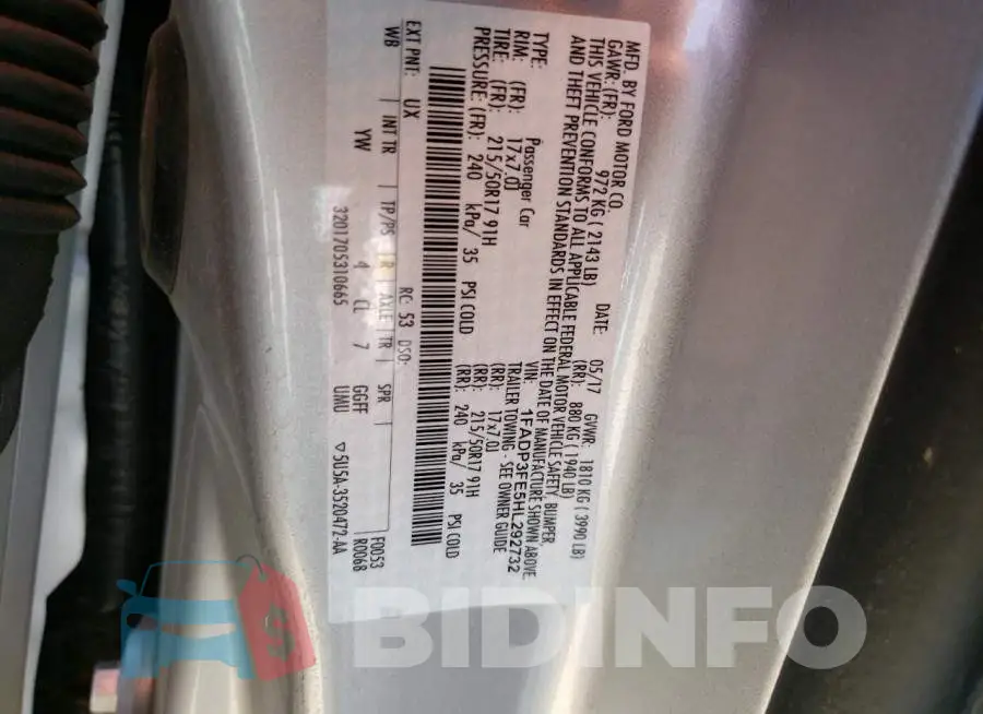 1FADP3FE5HL292732 Photo# 10