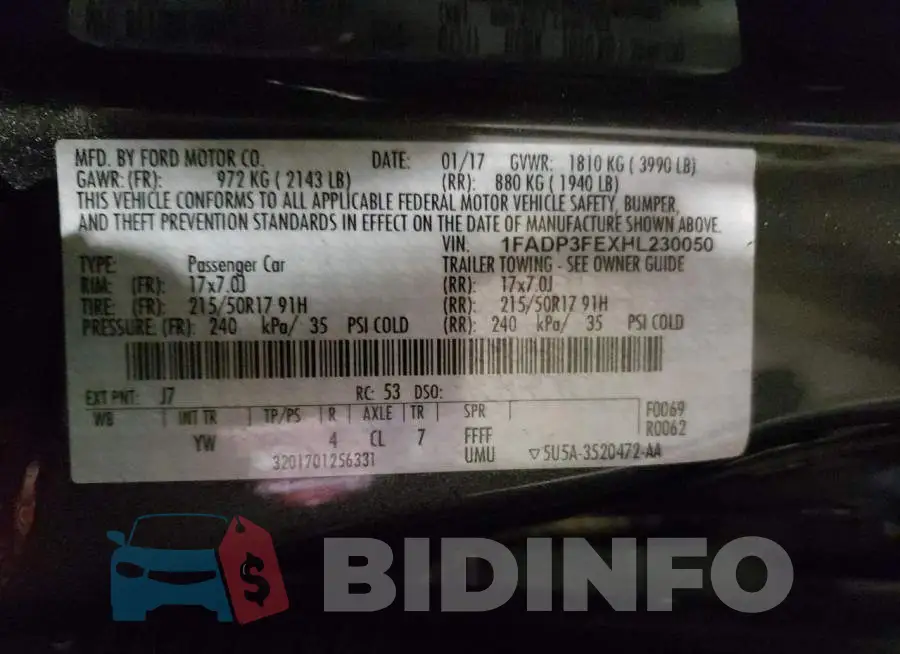 1FADP3FEXHL230050 Photo# 10